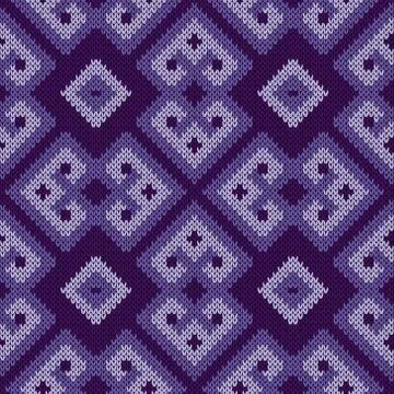 Seamless ornate knitted abstract pattern Illustrazione stock