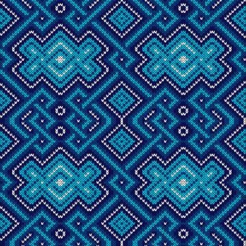 Seamless ornate knitted pattern Stock Illustration