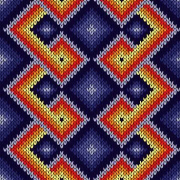 Seamless ornate knitted pattern Stock Illustration