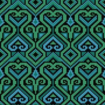 Seamless ornate knitted pattern Stock Illustration