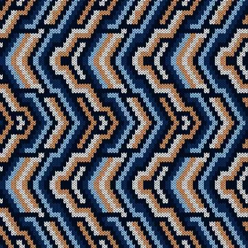 Seamless ornate knitted pattern Stock Illustration