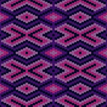 Seamless ornate knitted pattern Stock Illustration