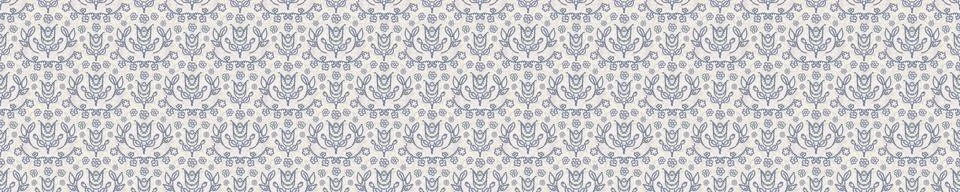Seamless ornate medallion border pattern in french cream linen shabby chic style 스톡 일러스트