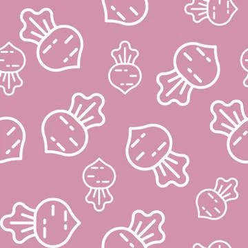 Seamless Outline beetroot vegetable pattern for wallpaper or use as wrapping  Stockillustratie