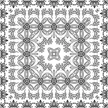 Seamless outline floral pattern Stock Illustration