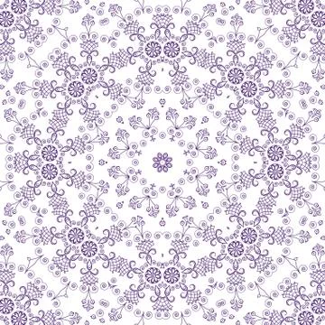 Seamless outline floral pattern Illustrazione stock