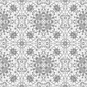 Seamless outline floral pattern Illustrazione stock