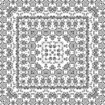 Seamless outline floral pattern Stock Illustration