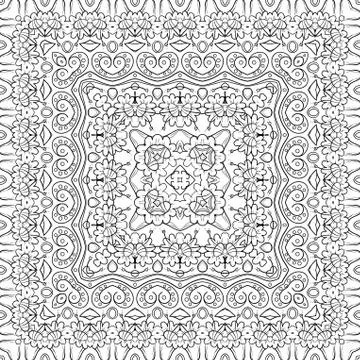 Seamless outline floral pattern Stock Illustration