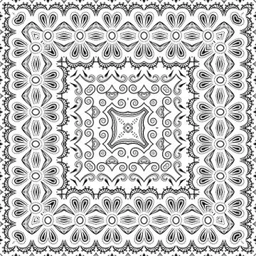 Seamless outline floral pattern Illustrazione stock