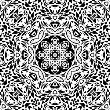 Seamless outline floral pattern Stock Illustration