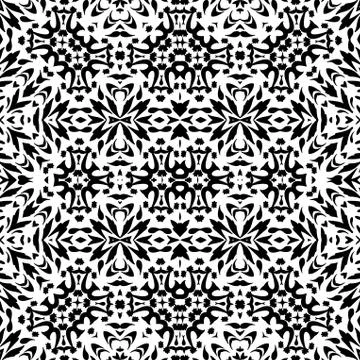 Seamless Outline Floral Pattern Stock Illustration