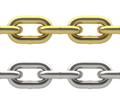 Seamless oval link chains set silver and gold Stock Illustration