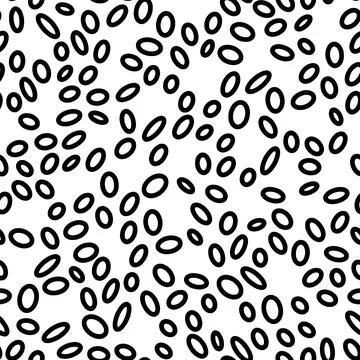 Seamless oval pattern. Black hand drawn rings Illustrazione stock