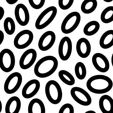 Seamless oval pattern. Black hand drawn rings Illustrazione stock