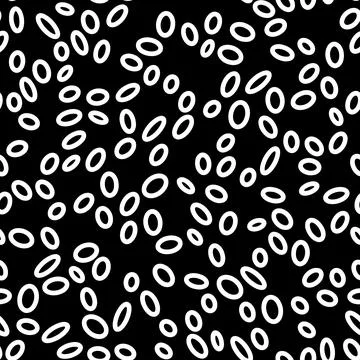Seamless oval pattern. White hand drawn rings Illustrazione stock