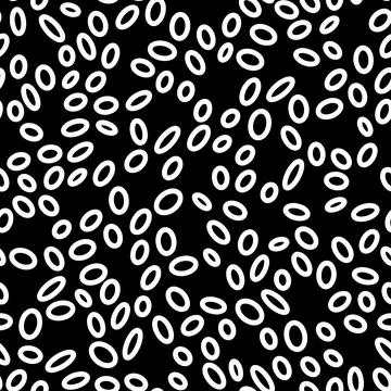Seamless oval pattern. White hand drawn rings Illustrazione stock