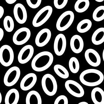 Seamless oval pattern. White hand drawn rings Stock Illustration
