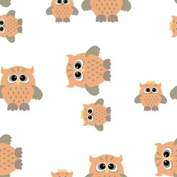 Seamless owl pattern Stock Illustration