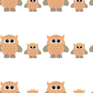 Seamless owl pattern Stock Illustration