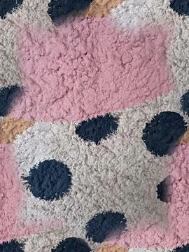 Seamless painted concrete wall texture pink black dots background Stock Photos