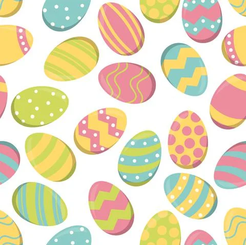 Seamless painted easter eggs background Stock Illustration