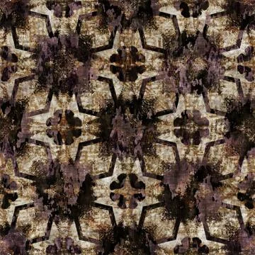 Seamless painterly geometric texture abstract background. Variegated brush Stock Illustration