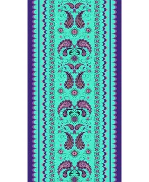 Seamless paisley borders Stock Illustration