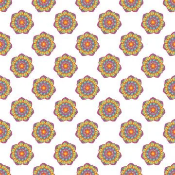 Seamless paisley patchwork pattern on white background. Stockillustratie