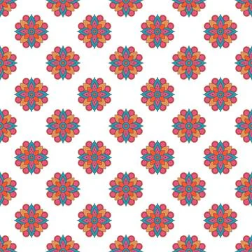 Seamless paisley patchwork pattern on white background. Stock Illustration