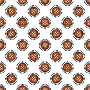 Seamless paisley patchwork pattern on white background. Stock Illustration