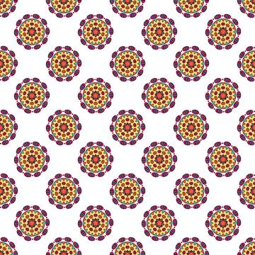Seamless paisley patchwork pattern on white background. 스톡 일러스트