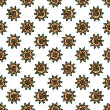 Seamless paisley patchwork pattern on white background. Stock Illustration