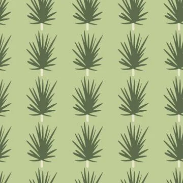 Seamless pale pattern with doodle simple pine twigs ornament. Light pastel ba Illustrazione stock