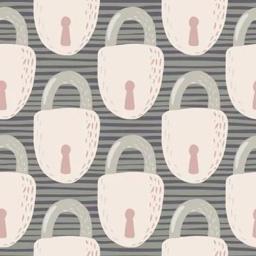 Seamless pale vintage pattern with hand drawn loch forms. Doodle vintage orna Stock Illustration