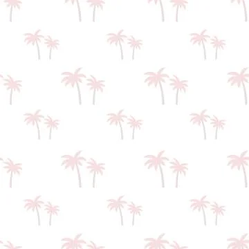 Seamless palm pink tree pattern texture Stock Illustration