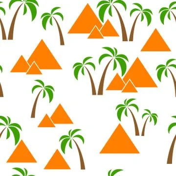 Seamless palm pyramids Stock Illustration