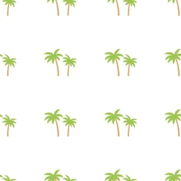 Seamless palm tree green pattern texture. イラスト素材