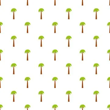 Seamless palm tree pattern creating tropical background Stock Illustration