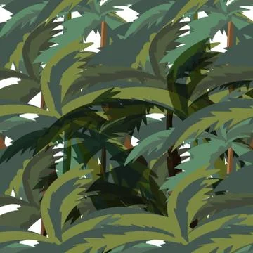 Seamless Palm Trees Leaves pattern. Illustration of a seamless p Stock Illustration