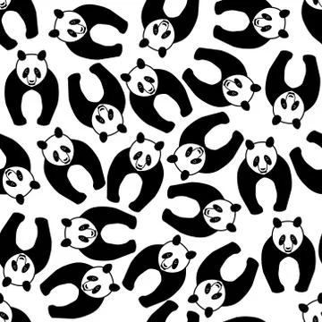 Seamless panda pattern Stock Illustration