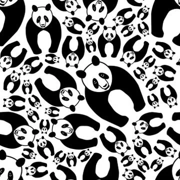 Seamless panda pattern Stock Illustration