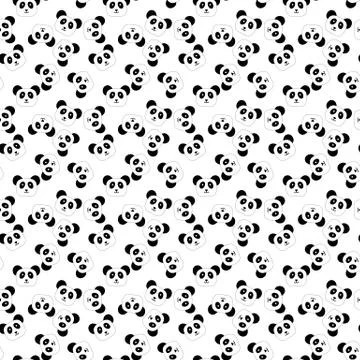 Seamless panda pattern Stock Illustration