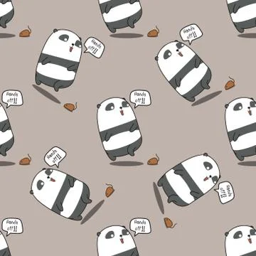 Seamless panda is shocked pattern. Stock Illustration