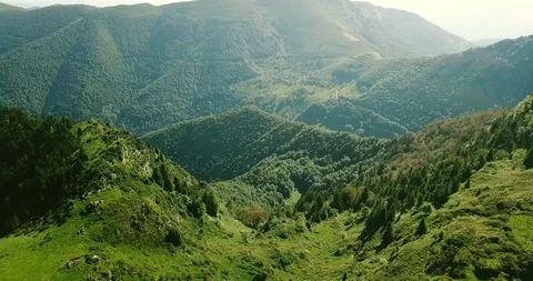 Seamless panorama mountain range in Pyrenees Stock Footage 94497612