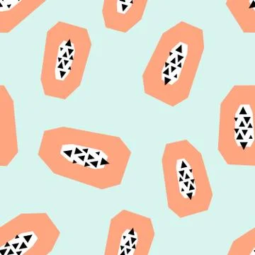 Seamless Papaya Pattern Illustrazione stock