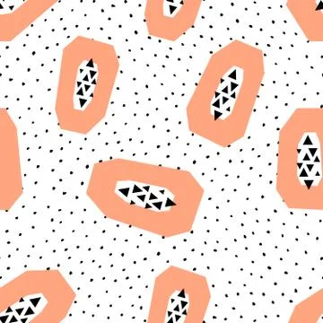 Seamless Papayas Pattern Stock-Illustration