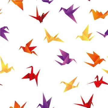 Seamless paper bird background Stock Illustration