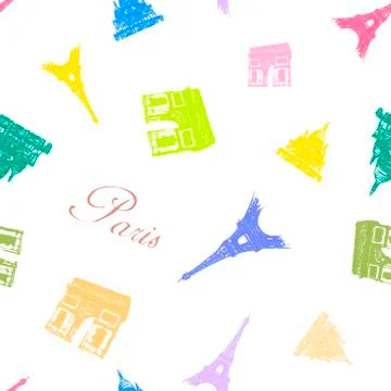 Seamless paris textures Stock Illustration