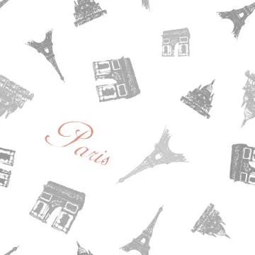 Seamless Paris Textures 스톡 일러스트